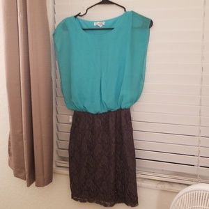 Teal and gray short dress